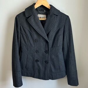 Guess Wool Blend Double Breasted Pea Coat Womens Size S